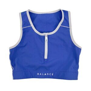 Balance (Vitality) Isotope Zip-Up Sports Bra Germanium Blue Womens Size XS